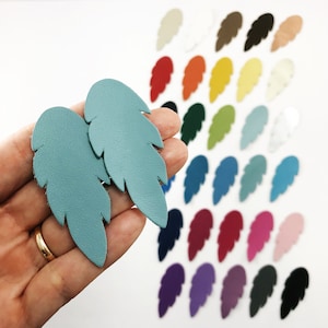 Leather Earring Blanks in Palm Leaf Die Cut Shape, DIY Jewelry, Earring Cutout, Colored and Metallic Genuine Leather Craft Supplies