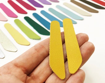 Leather Earring Angled Strips, DIY Leather Jewelry Supplies, Colored Strip Drops for Earrings, Colored Leather Cutout, Wholesale Leather