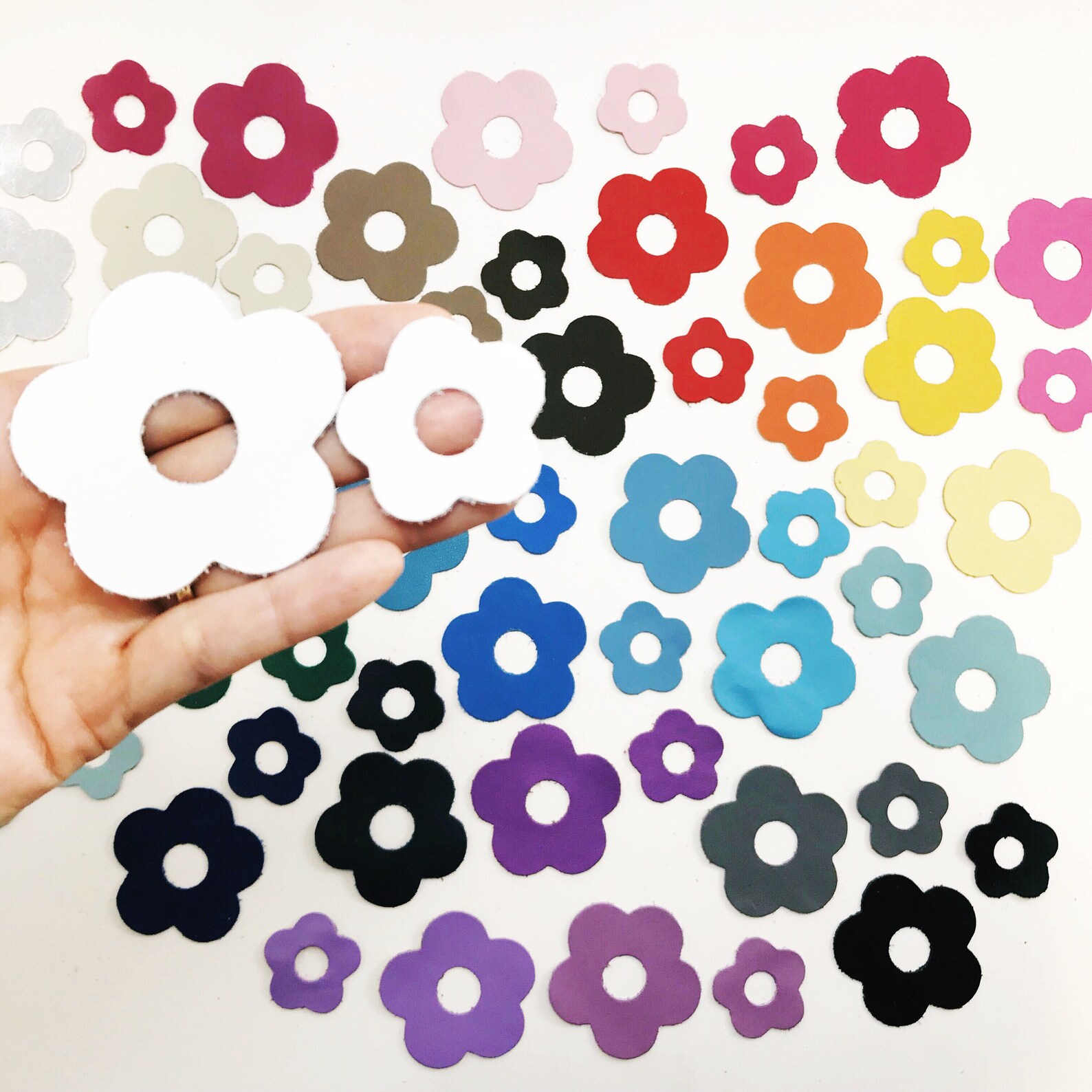 Flower Leather Die Cut // Leather Daisy Flower // Leather Etsy Canada