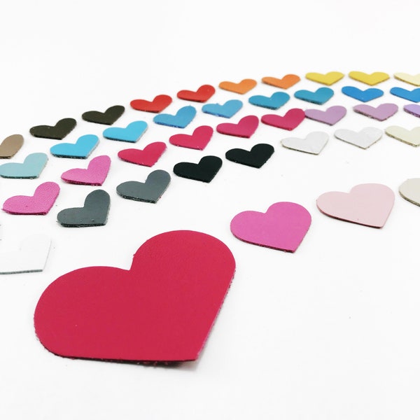 Heart Leather Earring Blanks, Applique or Patches in Colored and Metallic Leather, 3 Sizes of Heart Shape Die Cuts, Valentines Cutouts