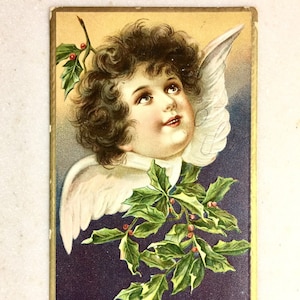 Cartolina d'epoca Buon Natale di Tuck Raphael Tuck & Sons Serie natalizia Cherubino Angelo