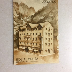 Vintage Postkarte Andorra Hostal Valira Les Escaldes Hot Springs