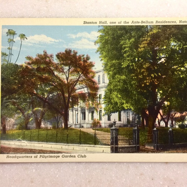 Vintage Postcard Stanton Hall Natchez MS Ante Bellum Residence Classical Revival Mansion Frederick Stanton House