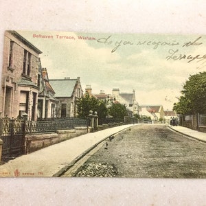 Carte postale vintage Ecosse Royaume-Uni Ecosse Belhaven Terrace Wishaw