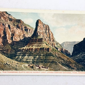 Vintage Postcard Grand Canyon National Park Arizona Cliffs above Henry Camp Fred Harvey