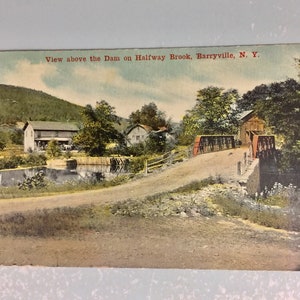 Vintage ansichtkaart Barryville NY Uitzicht boven de dam op Halfway Brook
