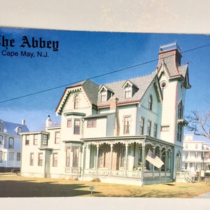 Vintage ansichtkaart Cape May New Jersey NJ The Abbey Victoriaanse architectuur Bed and Breakfast extra grote advertentiekaart