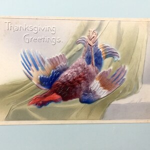 Carte postale vintage dinde en relief pour Thanksgiving