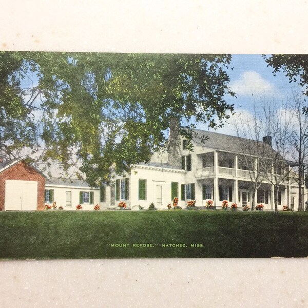 Vintage Postcard Natchez MS Mount Repose Early Plantation House