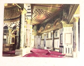 Vintage Postcard Dome of the Rock Jerusalem Israel Over Size Card