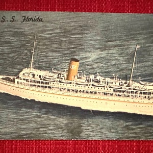 Postal antigua del S. S. Florida, crucero Nassau, P & O Steamship Co., Miami, Florida