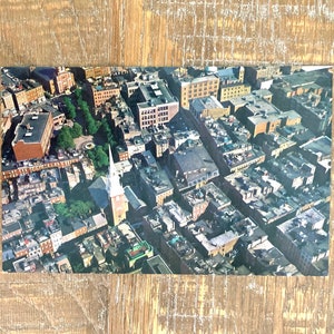 Carte postale vintage Boston MA Old North Church Salem St Vue aérienne