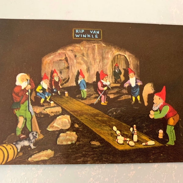 Vintage GA Postcard Fairyland Caverns Rock City Atop Lookout Mountain Rip Van Winkle