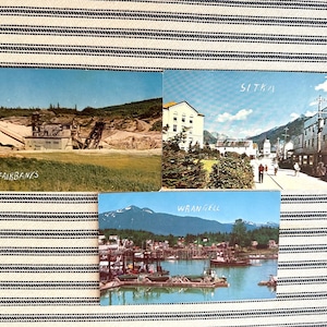Vintage 3 AK Postcards Wrangell Sitka Fairbanks Alaska AK