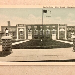 Cartão postal vintage da Pensilvânia, Elizabethtown Junior Senior High School, genuíno Curteich
