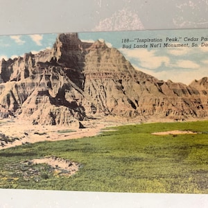 Vintage Postkarte Inspiration Peak Cedar Pass Bad Lands National Monument South Dakota S D