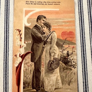 Vintage Postkarte geprägte romantische Romantik Neuheit Karte