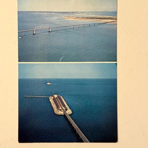 Cartão postal vintage Túnel da Ponte da Baía de Chesapeake, Virginia Beach, VA