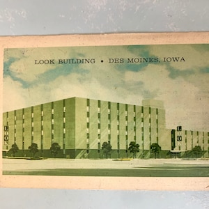 Cartão postal de anúncio vintage Look Building Des Moines Iowa IA