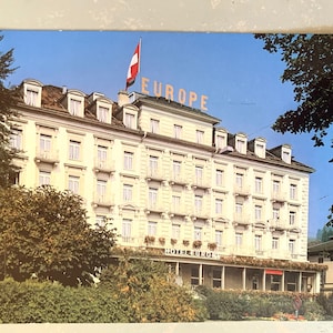 Carte postale vintage Lucerne Suisse Grand Hotel Europe