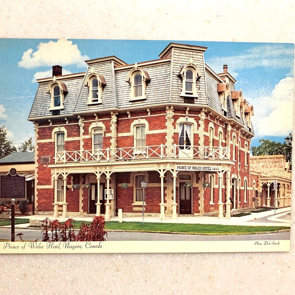 Carte postale vintage Niagara Ontario Canada Hôtel Prince de Galles surdimensionné