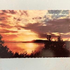 Cartolina d'epoca Tramonto in Alaska, cartolina di grandi dimensioni