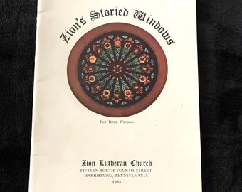 Vintage Harrisburg PA Zion Lutheran Church The Rose Window Stained Glass Windows Zion Storied Windows