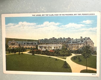 Vintage Postcard Poconos Sky Top Club The Lodge Sky Top Pennsylvania PA