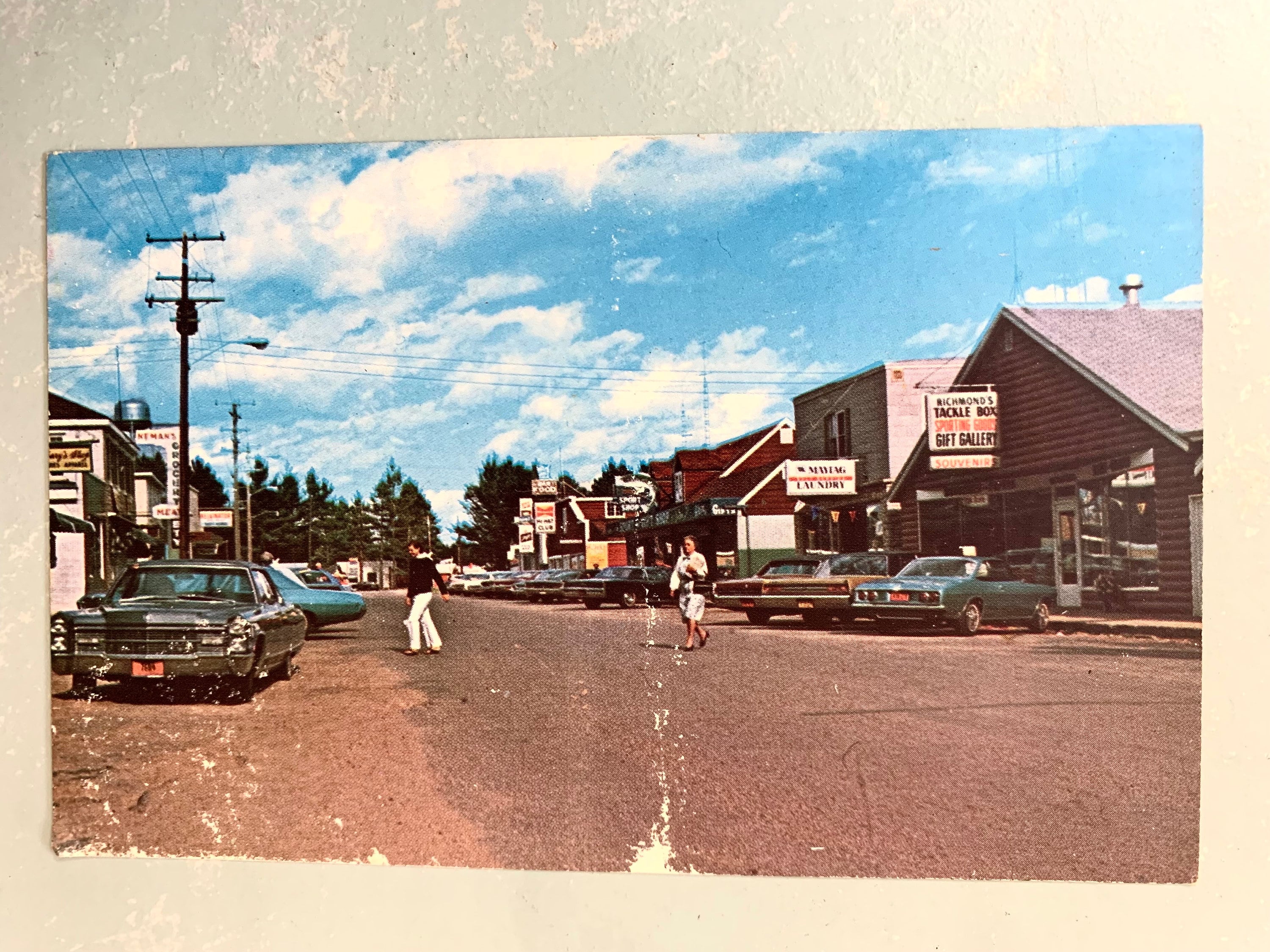 Vintage Postcard Land O Lakes Wisconsin Downtown Street Etsy