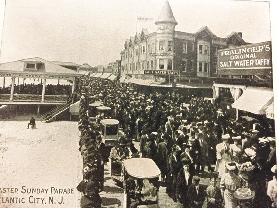 Vintage Postcard Atlantic City Nj Easter Sunday Parade On The Etsy