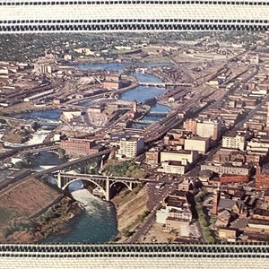 Cartão postal vintage Spokane WA Upper & Lower Falls Washington State
