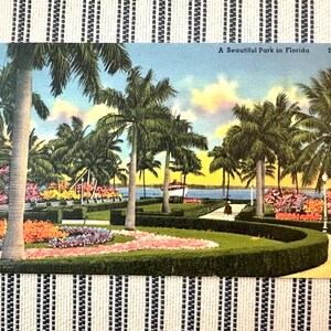 Vintage Postkarte Miami Florida Bayfront Park 1955 Leinen sehr guter Zustand