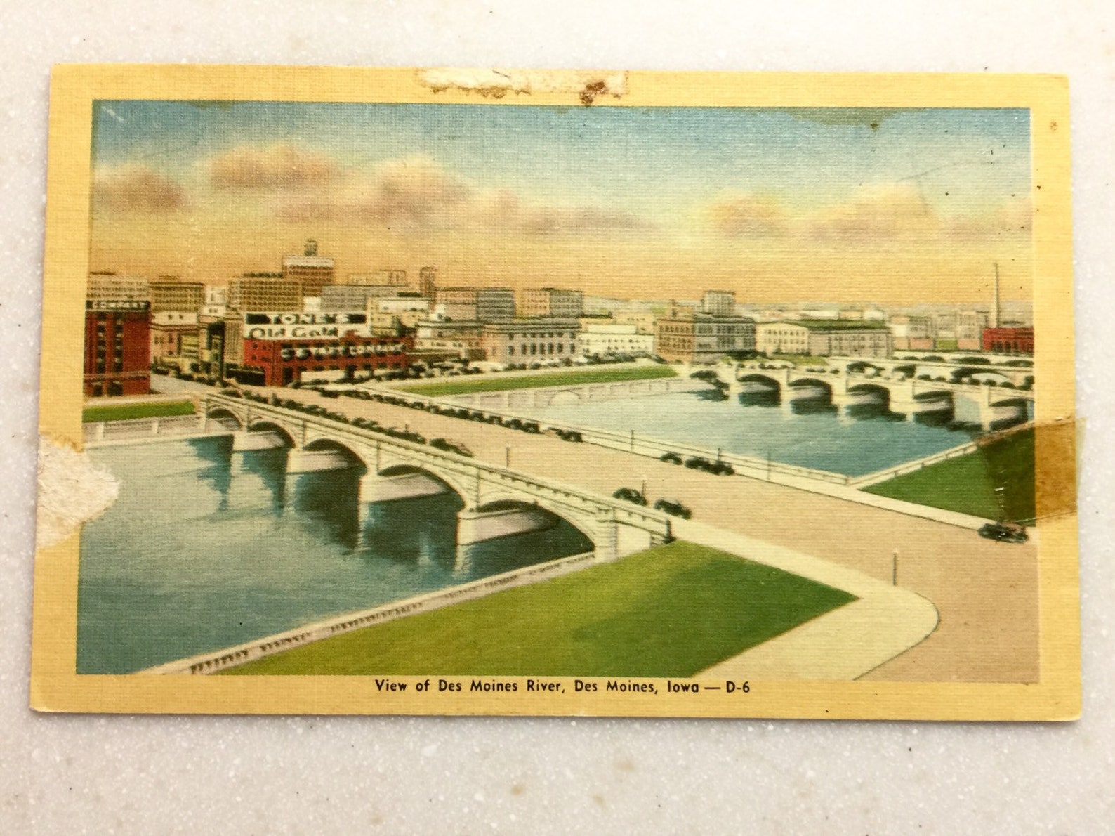 Vintage postal Des Moines Iowa Des