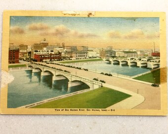 Vintage Postcard Des Moines Iowa Des Moines River