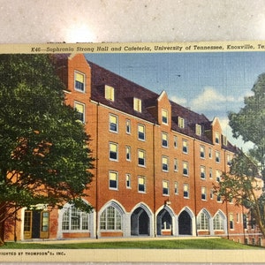 Vintage Postkarte Universität von Tennessee Knoxville TN Sophronia Strong Hall & Cafeteria
