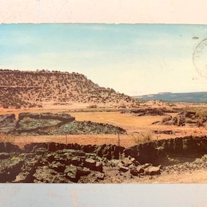 Cartolina d'epoca: Lava vulcanica, Letti di Malpais, Nuovo Messico