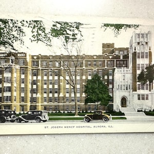 Cartolina d'epoca Aurora Ill St Joseph Mercy Hospital 1942