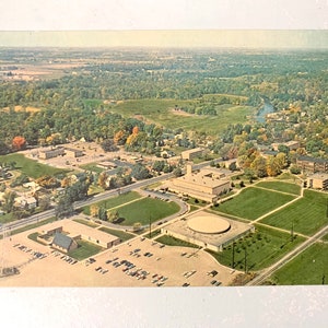 Vintage Ansichtskarten Goshen College College Campplatz Goshen Indiana Luftaufnahme