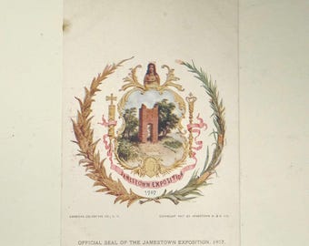 Vintage Postcard Jamestown Exposition 1907 Official Seal