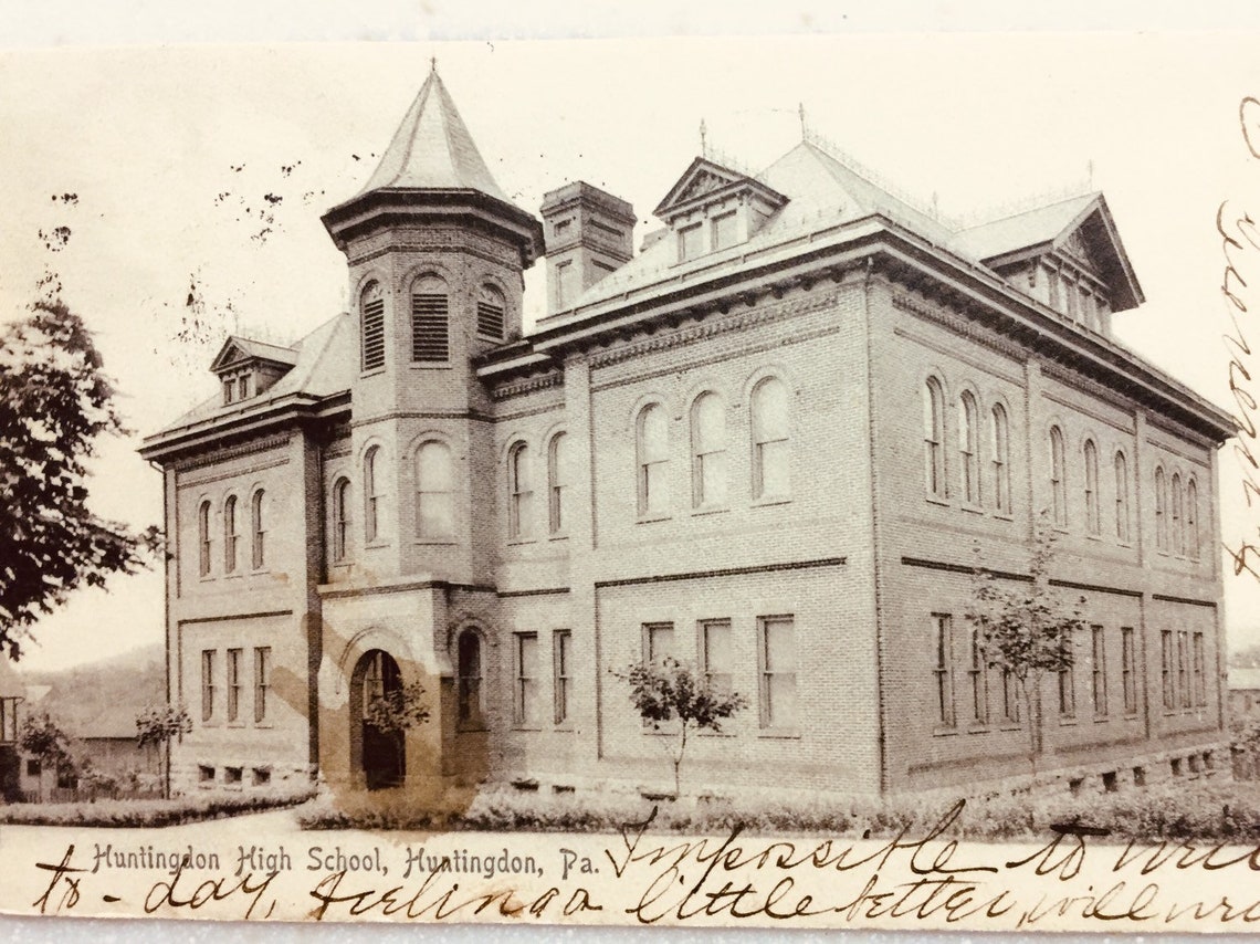 Vintage Postcard Huntingdon High School Huntingdon PA 1905 Etsy