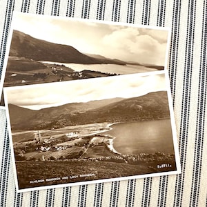Vintage 2 cartes postales écossaises RPPC Kinloch and Rannoch Loch Rannoch Real Photo