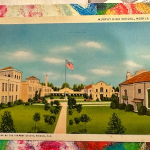 Cartão postal vintage da AL Murphy High School Mobile Alabama