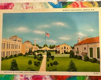 Vintage AL Postcard Murphy High School Mobile Alabama