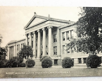Vintage Postcard Albert Leonard Jr High School New Rochelle NY