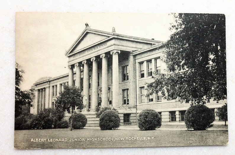 Vintage Postcard Albert Leonard Jr High School New Rochelle NY Etsy