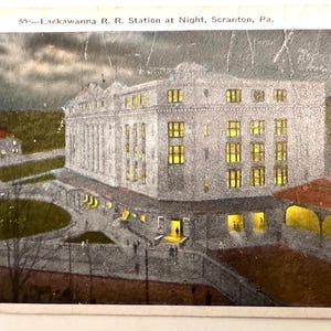 Cartolina d'epoca Scranton PA Lackawanna R R Station Railroad Pennsylvania