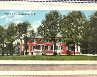 Vintage Postcard Gwyn School Spartanburg S C South Carolina