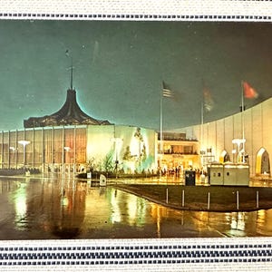 Cartolina d'epoca Vaticano Esposizione Universale di New York 1964-1965 Padiglione Vaticano