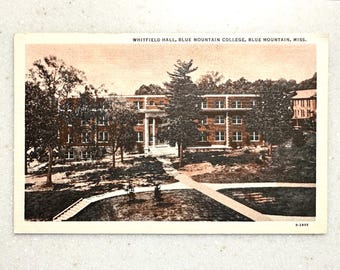 Vintage Postcard Blue Mountain College Whitfield Hall Blue Mountain MS Mississippi