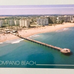Carte postale vintage Pompano Beach Florida Fishing Pier